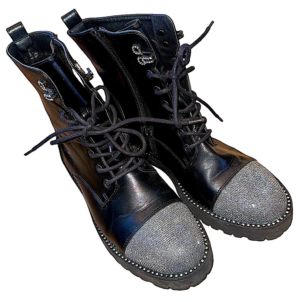 NWOT Women’s EU 39 chunky heel glitter boots - Picture 5 of 7